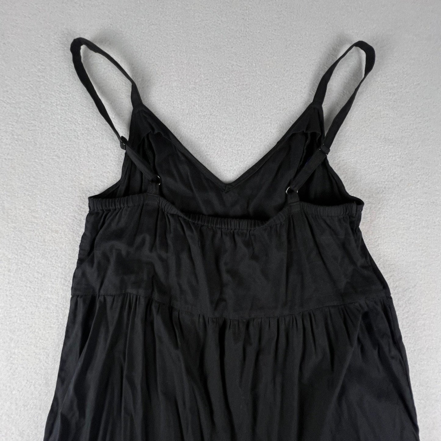 Old Navy Cami Maxi Dress XS Black Tiered Katherine Cotton Blend Summer Boho