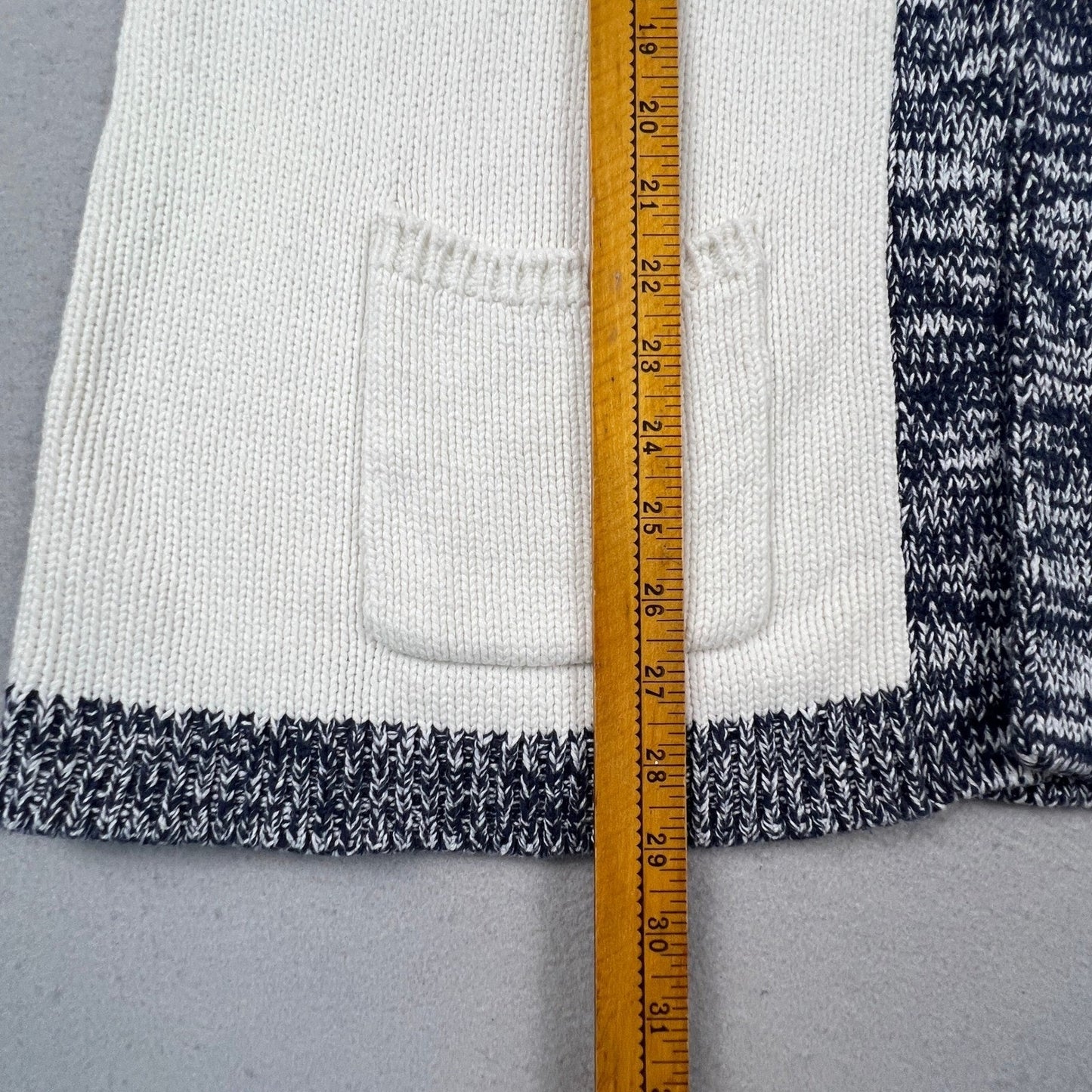 Gap Cardigan Sweater Womens Large Blue White Geometric Fair Isle Shawl Knit Cozy