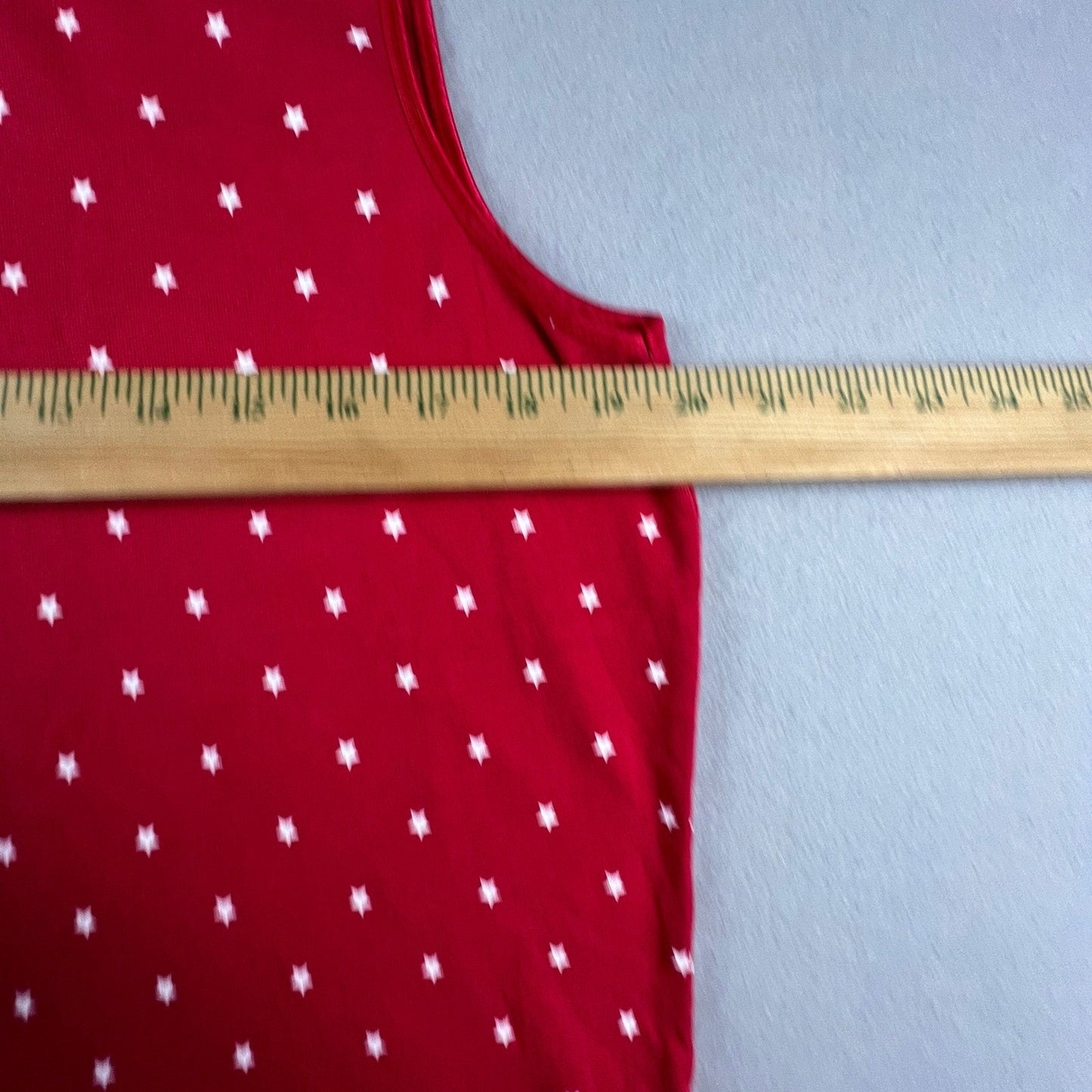 Patriotic Tank Top XL Red Star Print Cotton Casual American Christopher & Banks
