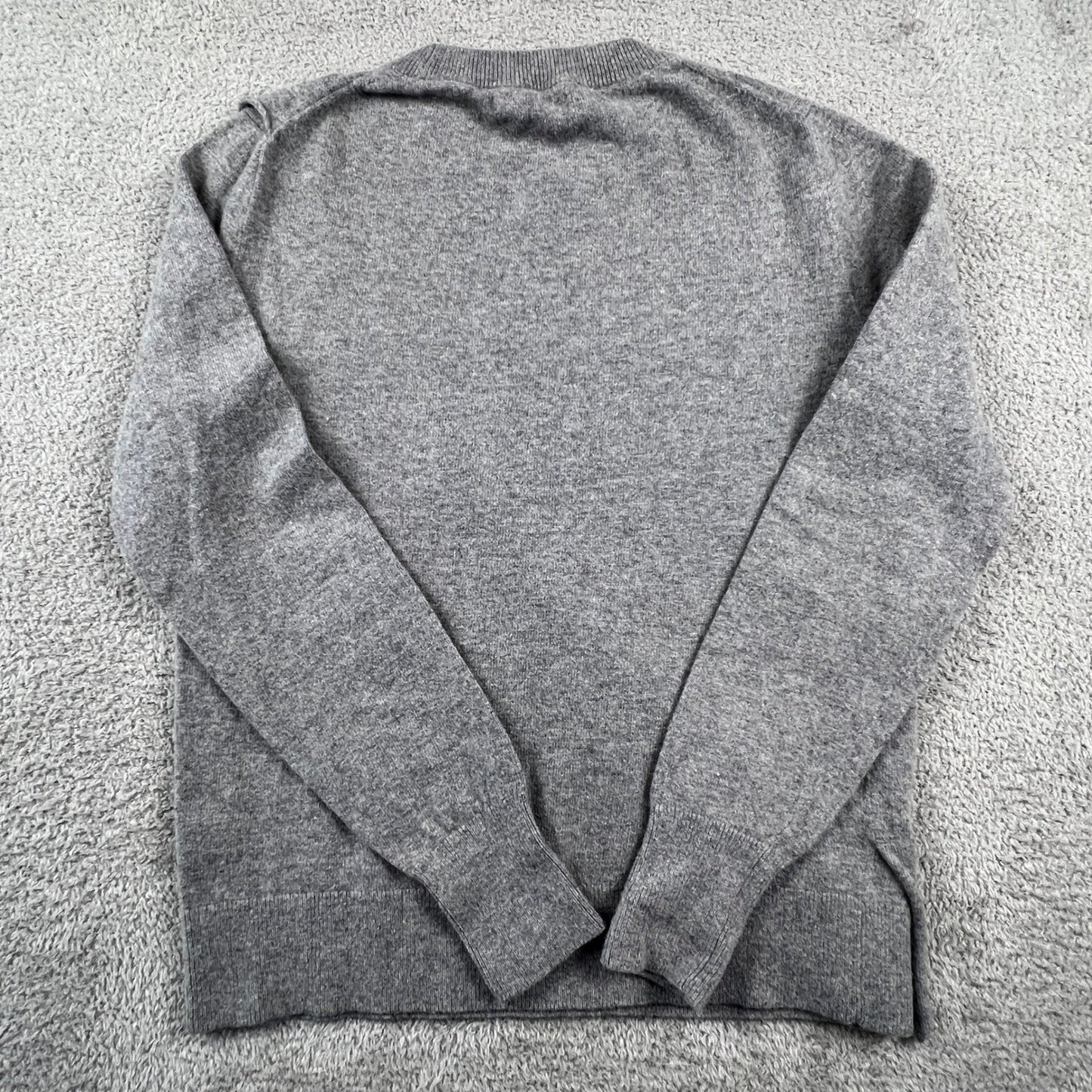J.Crew Mercantile Women's Crew Neck Sweater Small Gray Ruffle Front Wool Blend