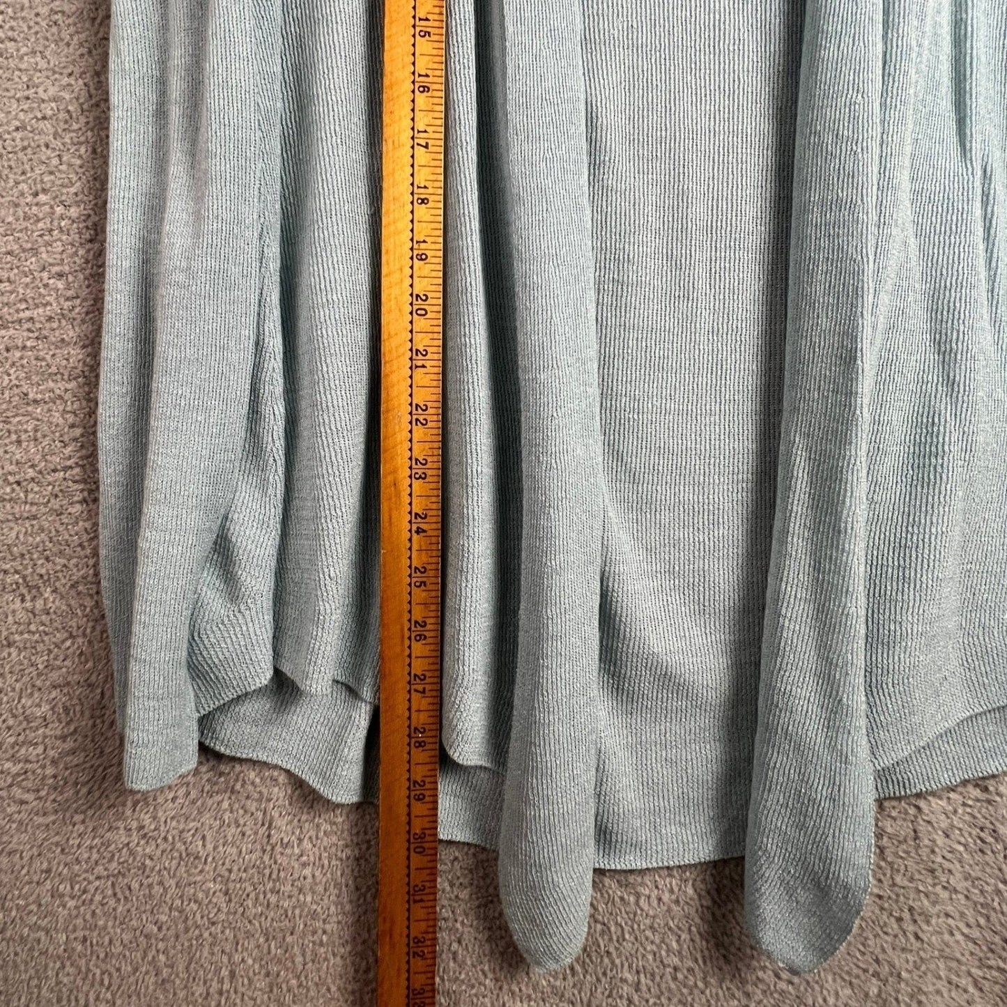 Eileen Fisher Cardigan Sweater XL Linen Blend Ribbed Open Front Lt Blue