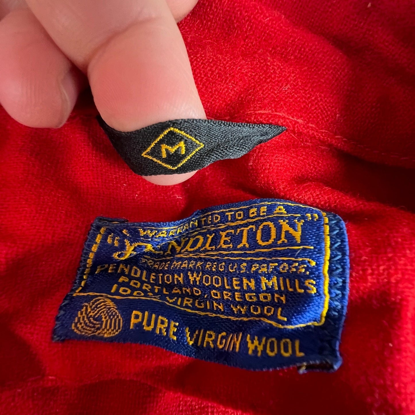 VTG Pendleton Robe Womens Medium Red Wool Piping Belted Loungewear Classic