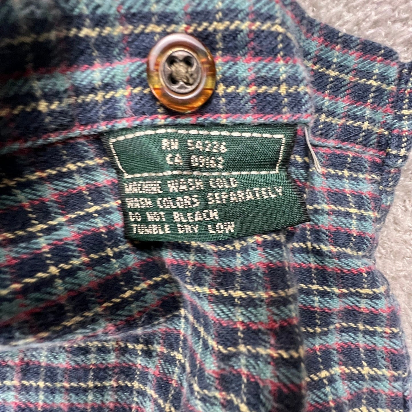 Royal Robbins Plaid Button Down Mens Large Blue Long Sleeve Cotton Flannel Shirt