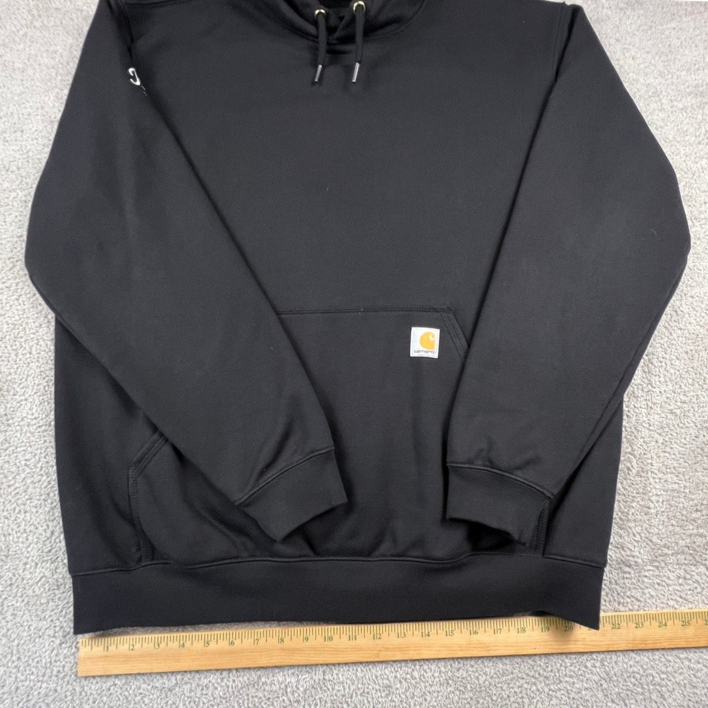 Carhartt Hoodie Mens Large Black Loose Fit K121 BLK Bell Since 1909 Sweatshirt