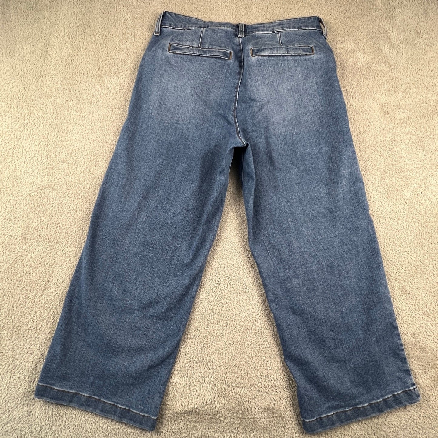 Ella Moss Womens Wide Leg Crop Jeans Size 4 Medium Wash Blue Denim High Rise