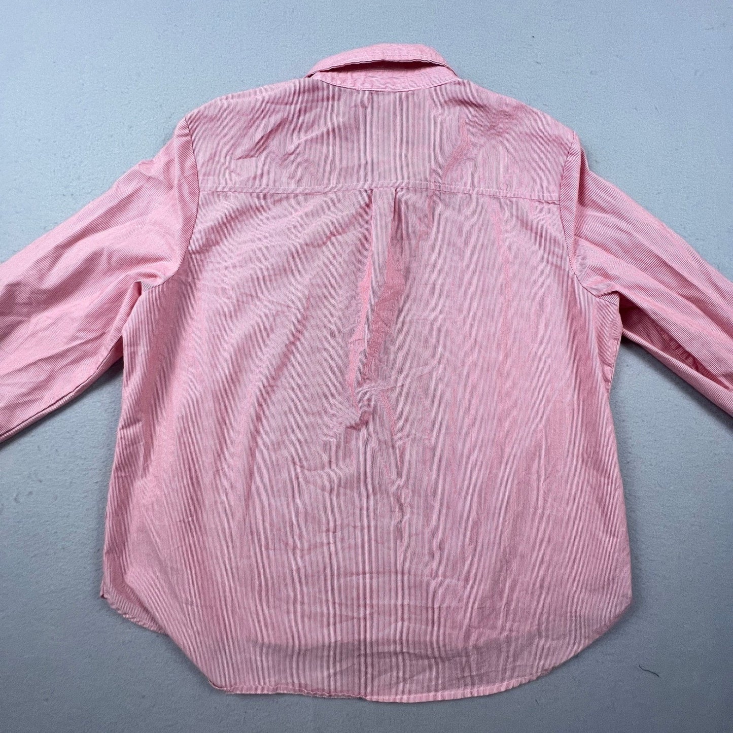 VTG Marc New York Button Down Womens XL Red Stripe Lace Trim Preppy Chic