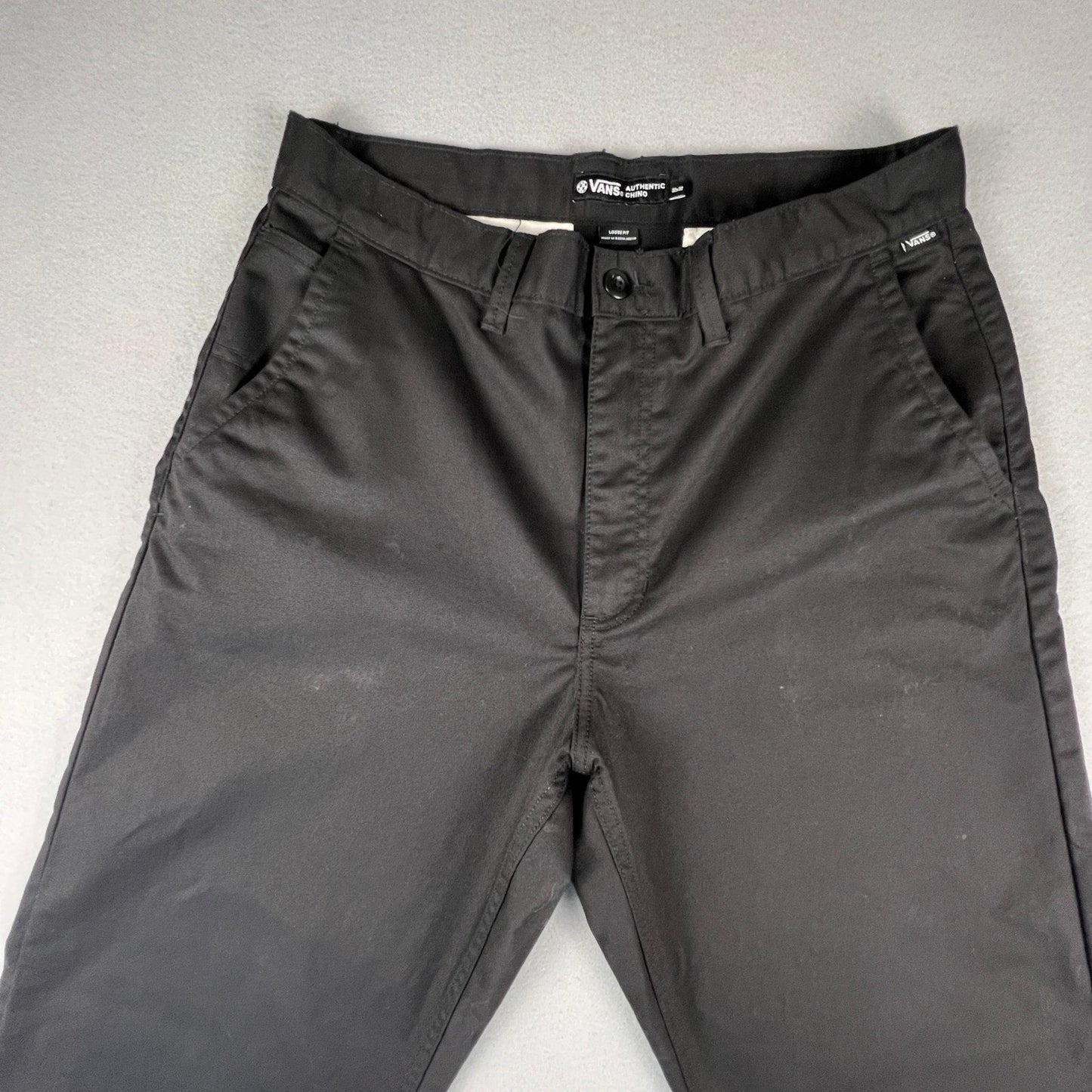 Vans Authentic Chino Pants Mens 32x32 Black Loose Fit Skate Workwear VN000HZCBLK