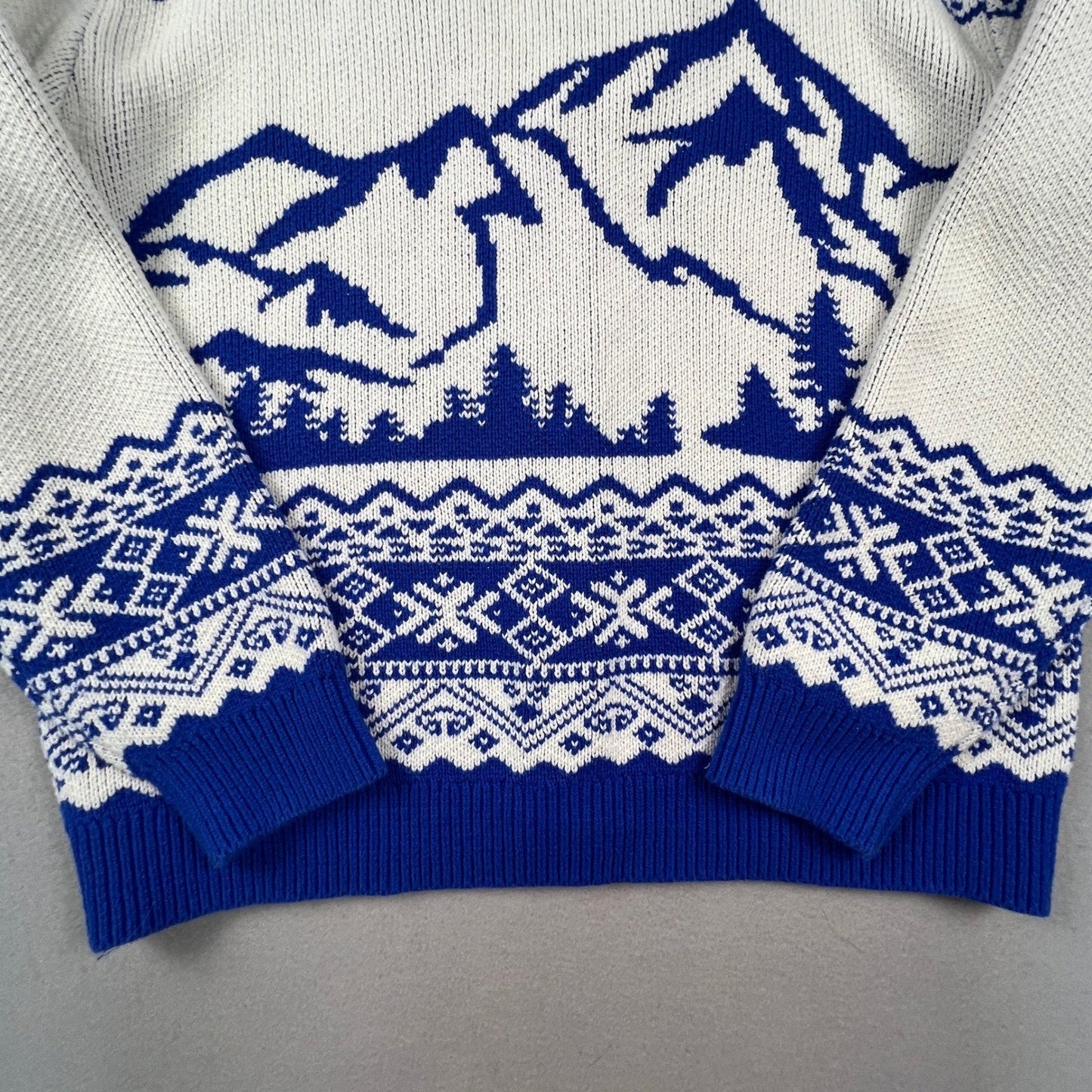 Original Use Cardigan Sweater Womens Medium Blue White Mountain Fair Isle Knit