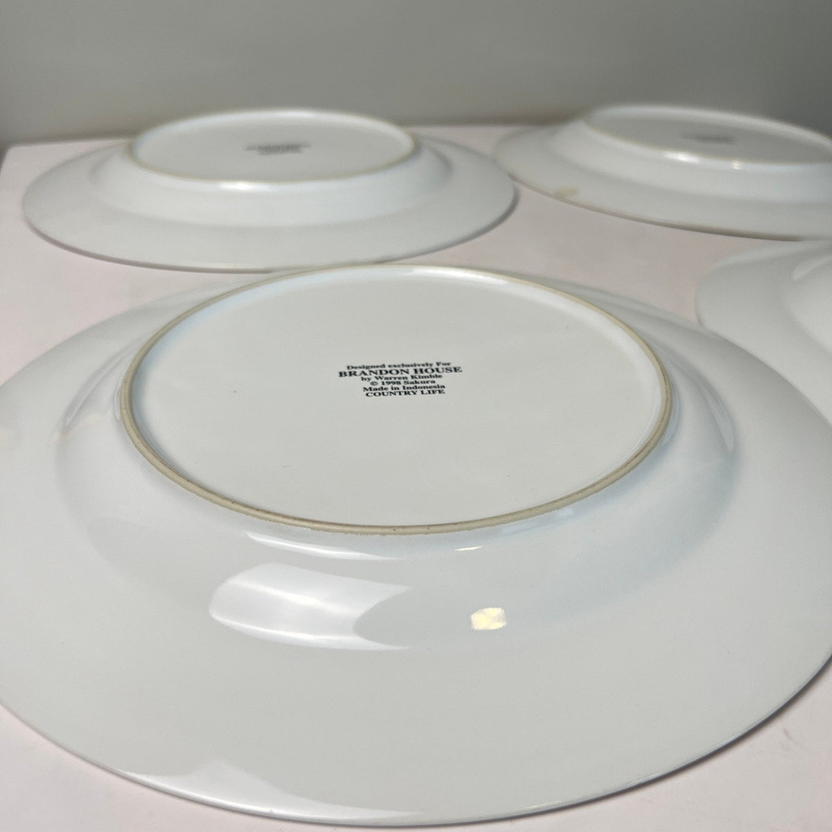 Sakura Dinner Plates Warren Kimble Brandon House 10.75" White Folk Art Farmhouse