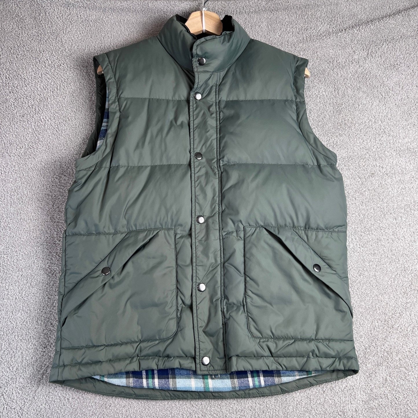 Southern Proper Puffer Vest Mens Medium Down Filled Waterfowl Feathers Zip Snaps