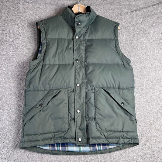 Southern Proper Puffer Vest Mens Medium Down Filled Waterfowl Feathers Zip Snaps