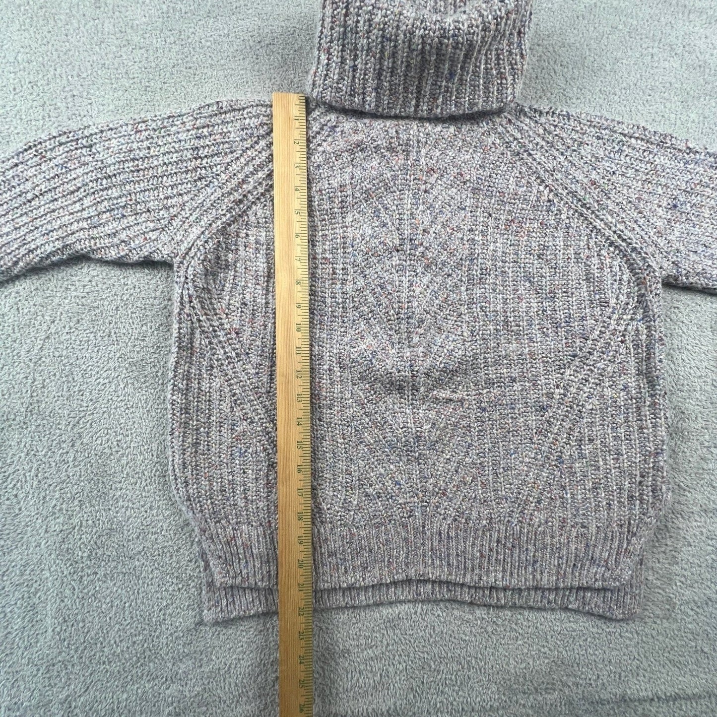 Madewell Womens Turtleneck Sweater Grey Confetti Marl Silk Wool Blend Comfy Cozy