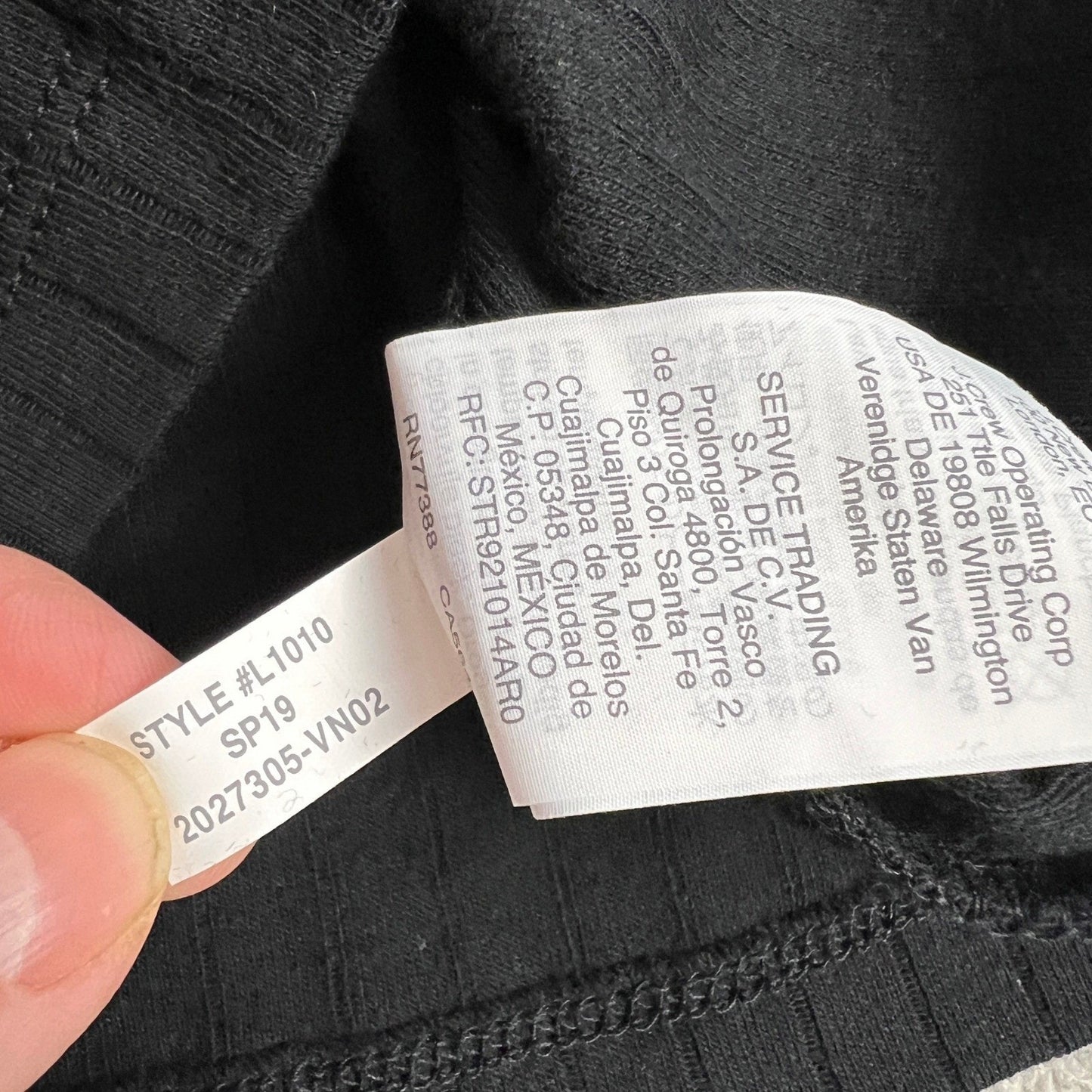 J.Crew Mercantile T-shirt Women's Medium Black Ribbed Cotton Short Sleeve