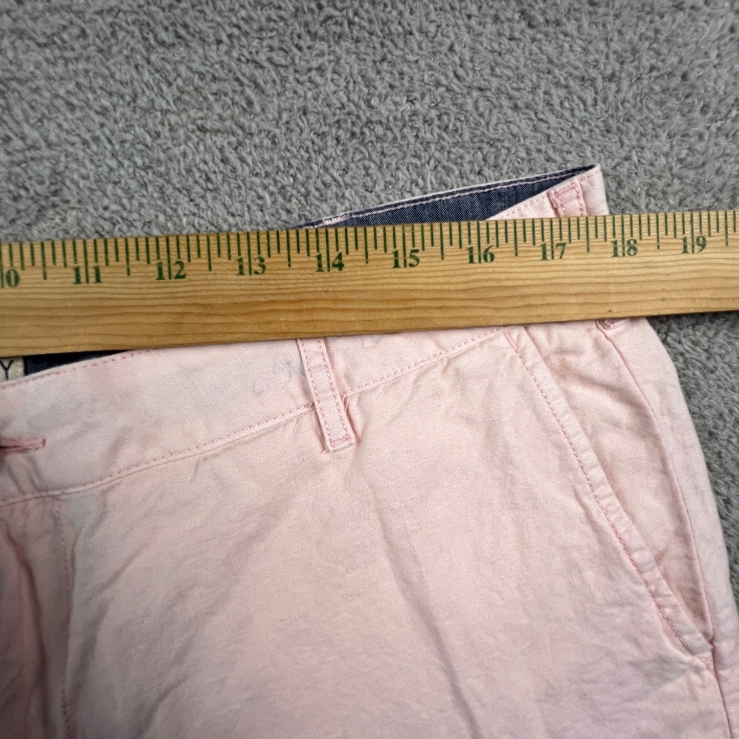 Faherty Linen Cotton Shorts Mens 36 Pink Flat Front Casual Summer Beach Coastal