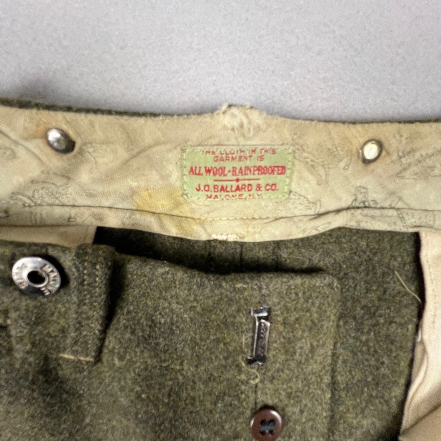 VTG JO Ballard Malone Wool Lace Up Breeches Pants 34 Hunting Logging 30s Johdpur