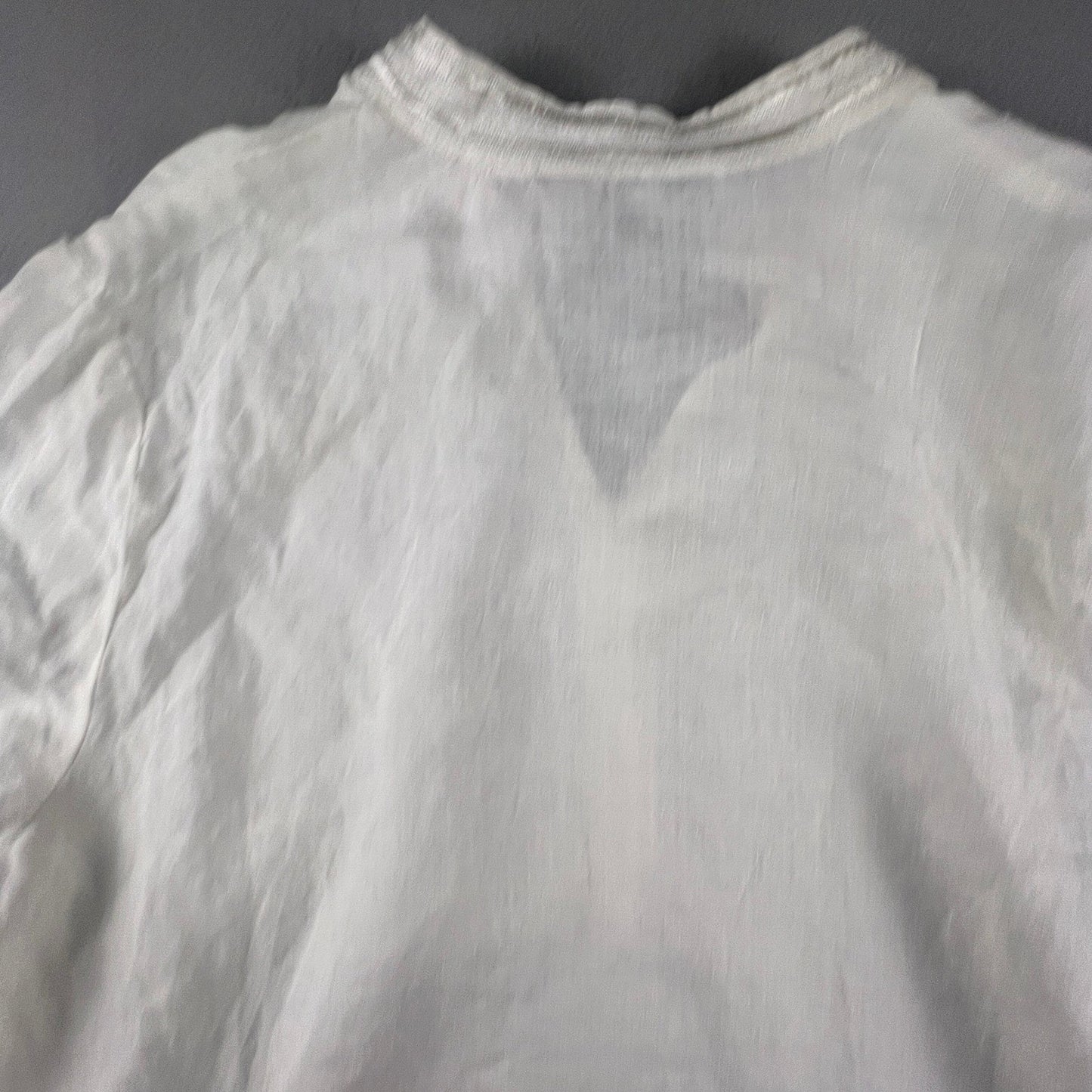 100% Linen Edward Woman Tunic Men 2X White Irish Embroidered V-Neck Beach Coastal