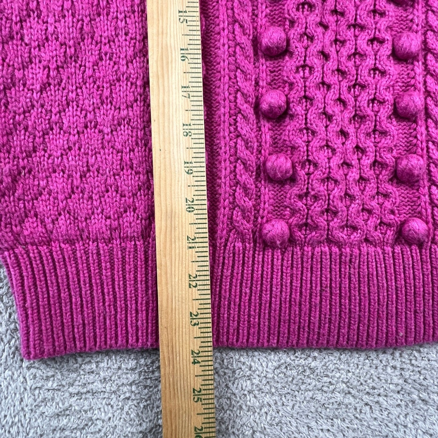 J.Crew Pink Cable Knit Sweater Womens Large Preppy Chunky Textured Cozycore