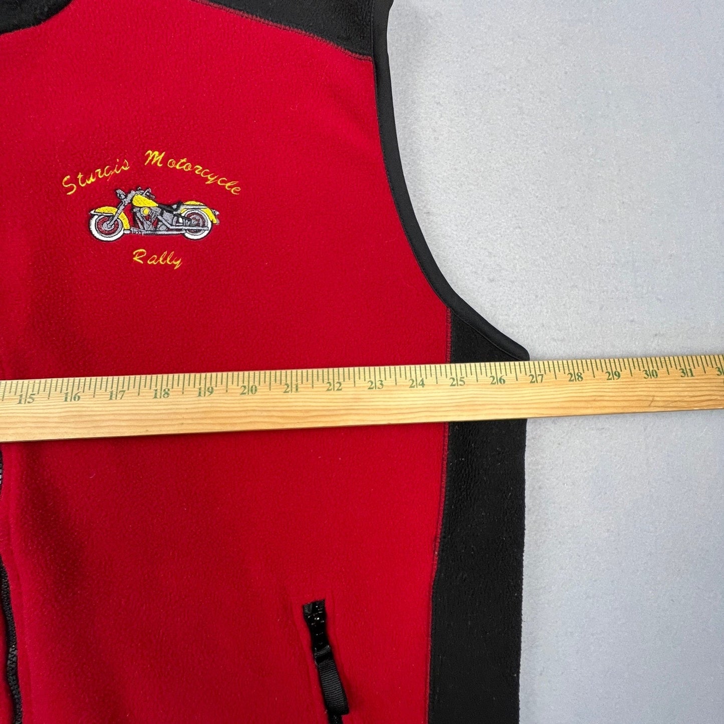 Sturgis Motorcycle Rally Fleece Vest Mens XL Red Biker Full Zip Gilet Noblewear