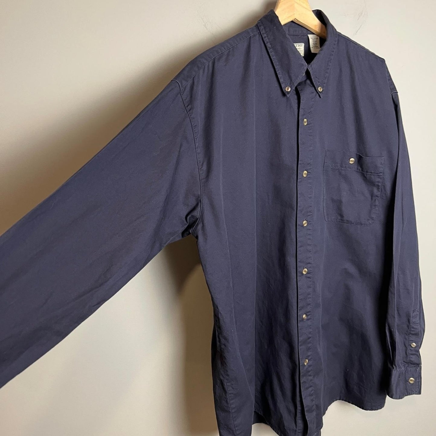 VTG Bugle Boy Long Sleeve Shirt Mens XLT Original Blue Button Down Cotton Y2K