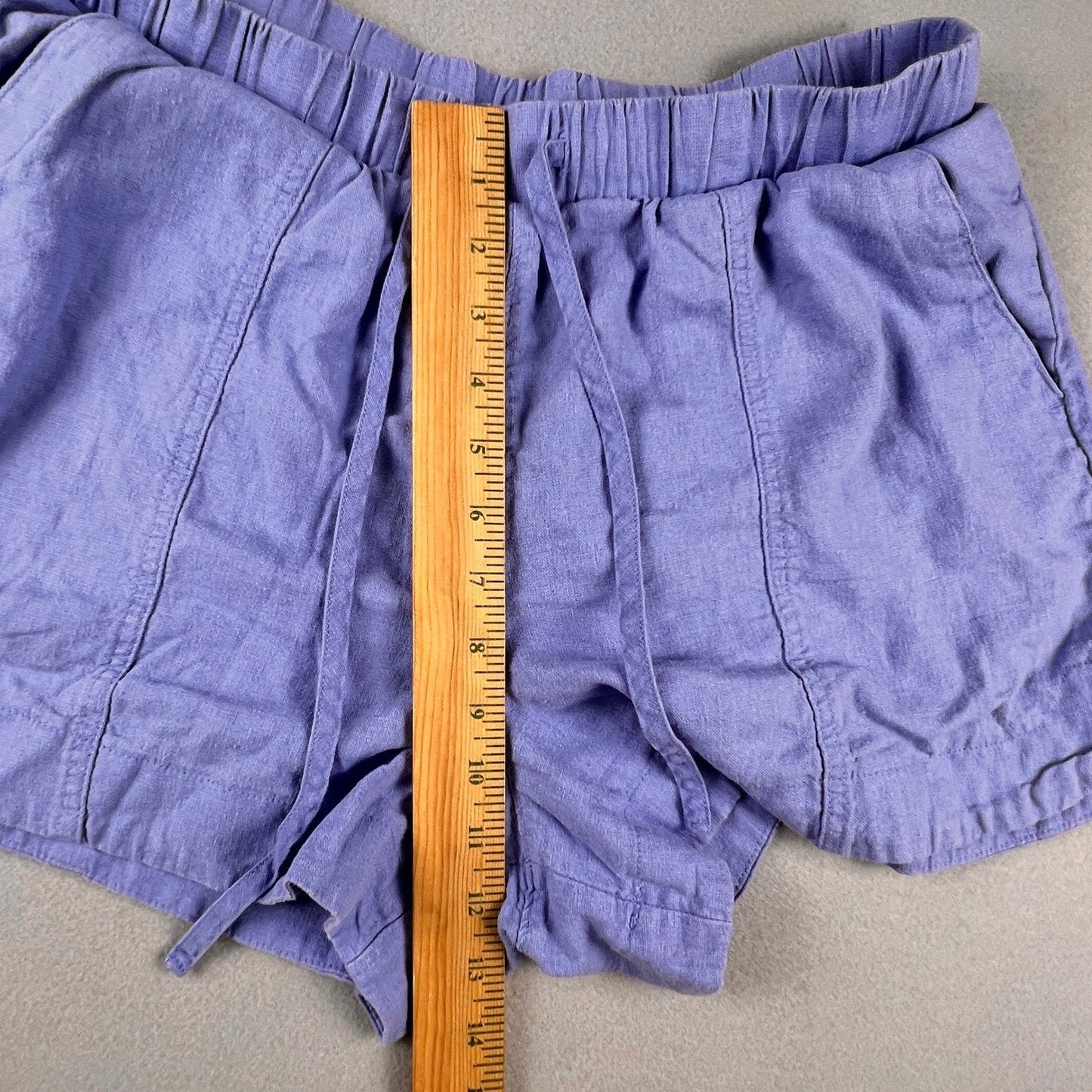 Linen Blend Shorts Medium Purple Drawstring Casual Summer Universal Thread