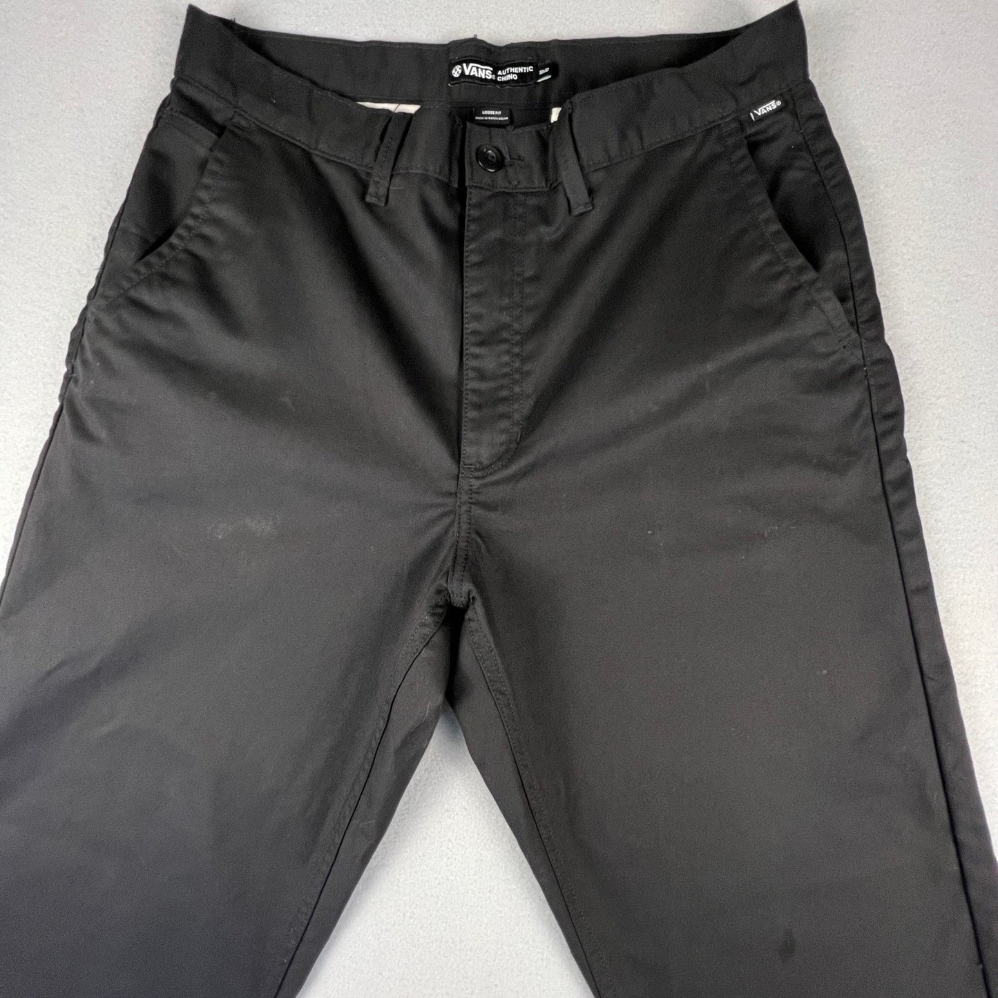 Vans Authentic Chino Pants Mens 32x32 Black Loose Fit Skate Workwear VN000HZCBLK
