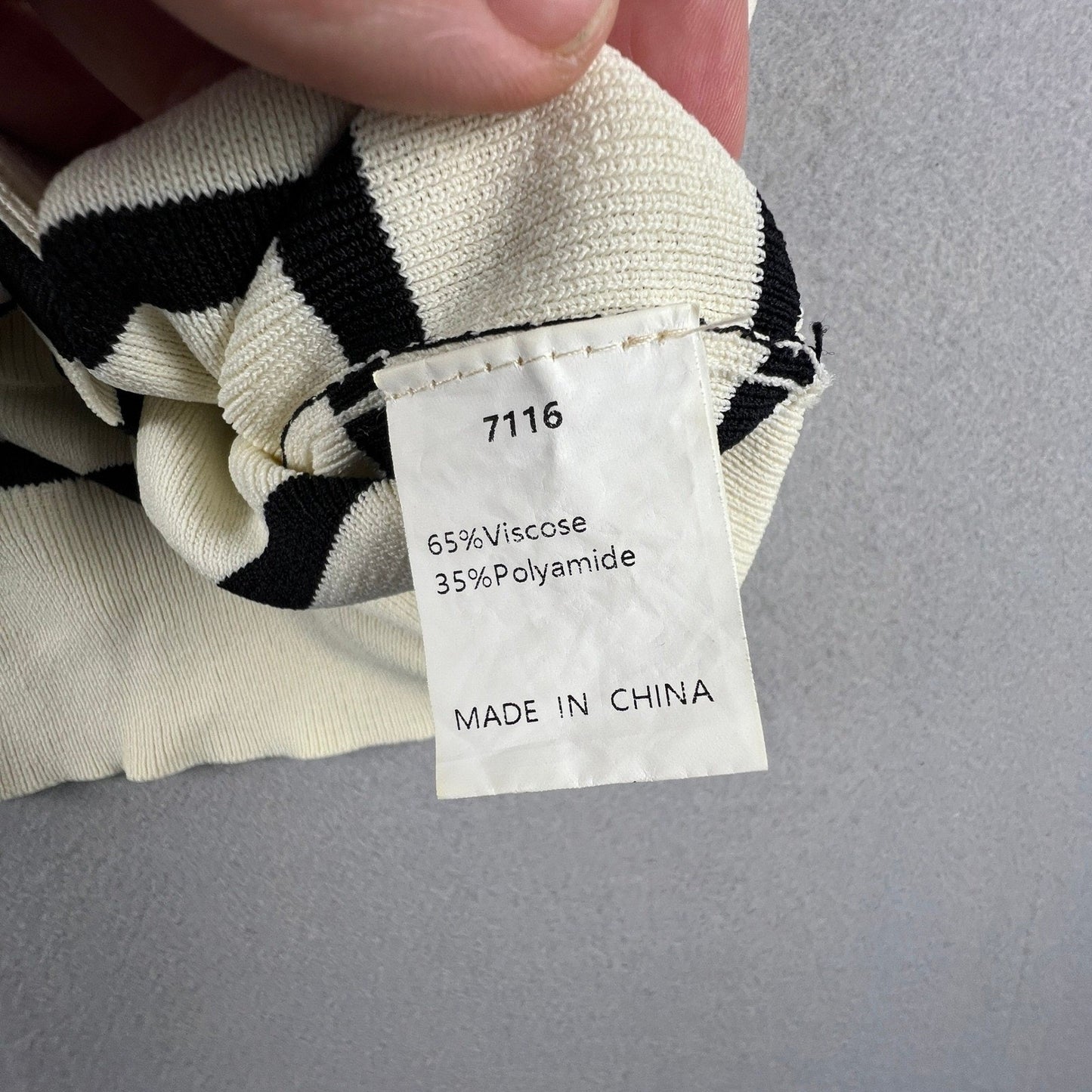 PrettyGarden Cardigan Sweater Womens XL White Black Striped Pearl Button Preppy