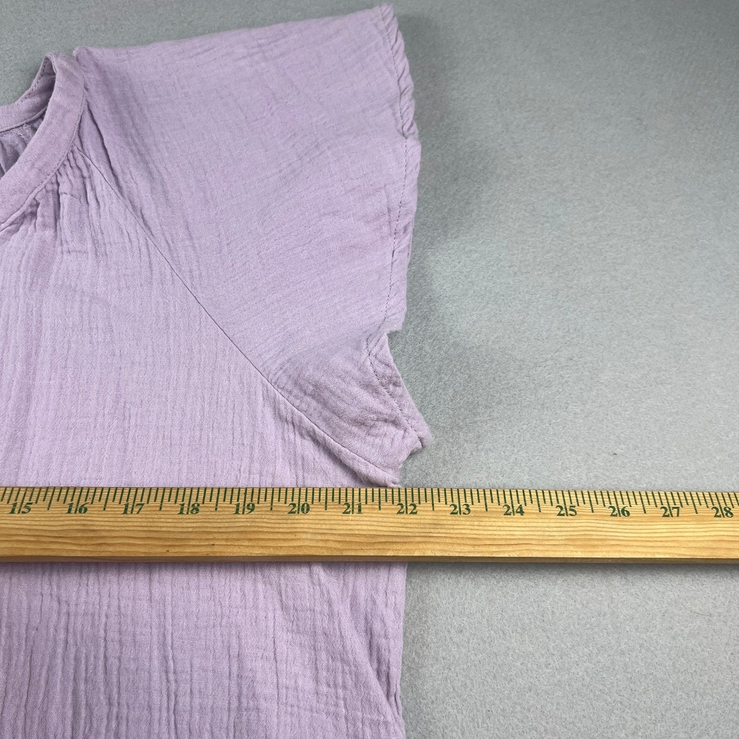 Gauze Top Womens Large Purple Cotton Flutter Sleeve Boho Blouse Universal Thread