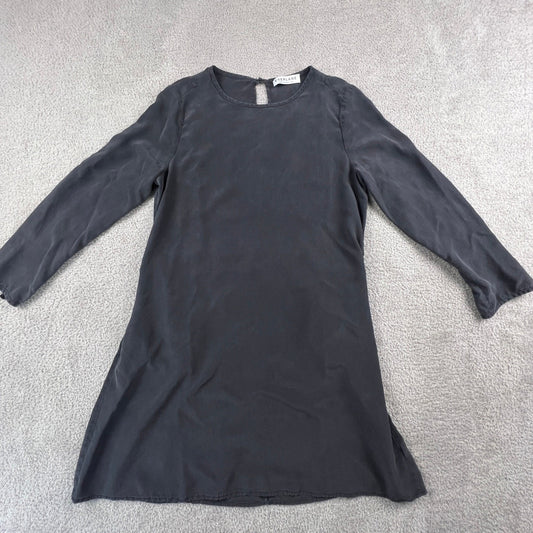 Everlane 100% Silk Dress Womens XS Black Sandwashed Keyhole Back Minimalist