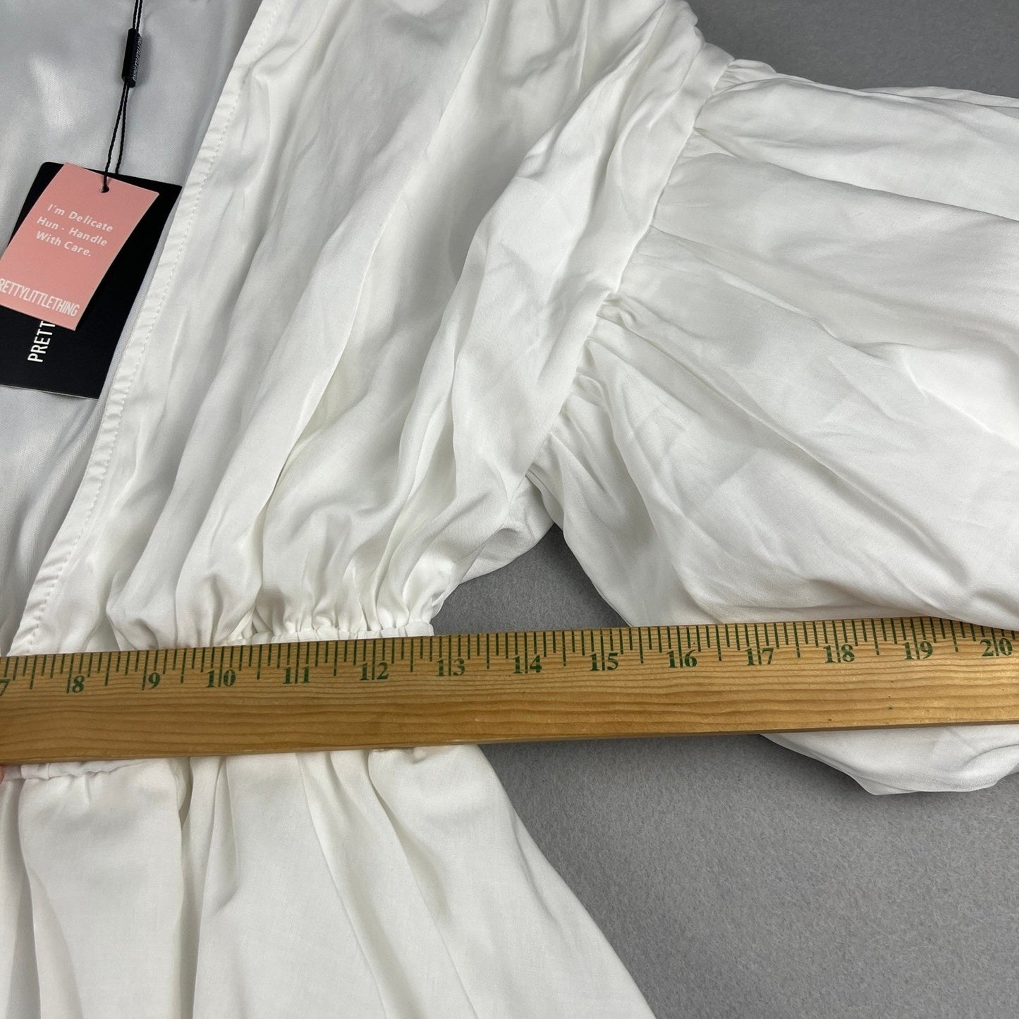 NWT Bubble Hem Dress Size 6 White Puff Sleeve Mini Party Wedding Bridal