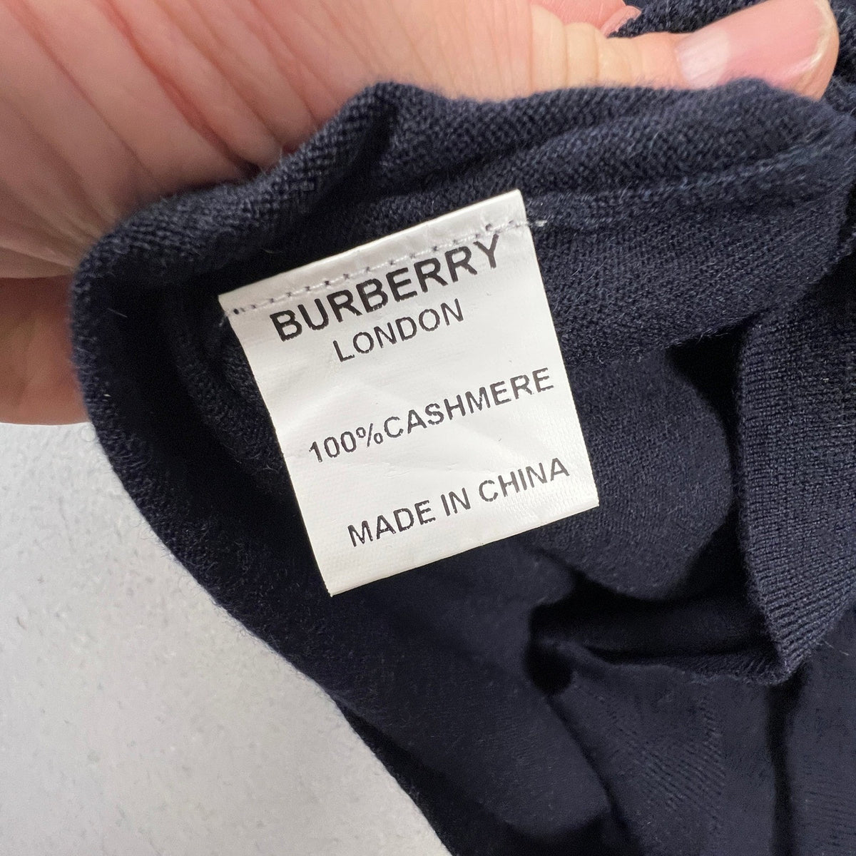 Burberry London Cashmere Sweater Mens M Navy Crewneck Nova Check Luxury Knit