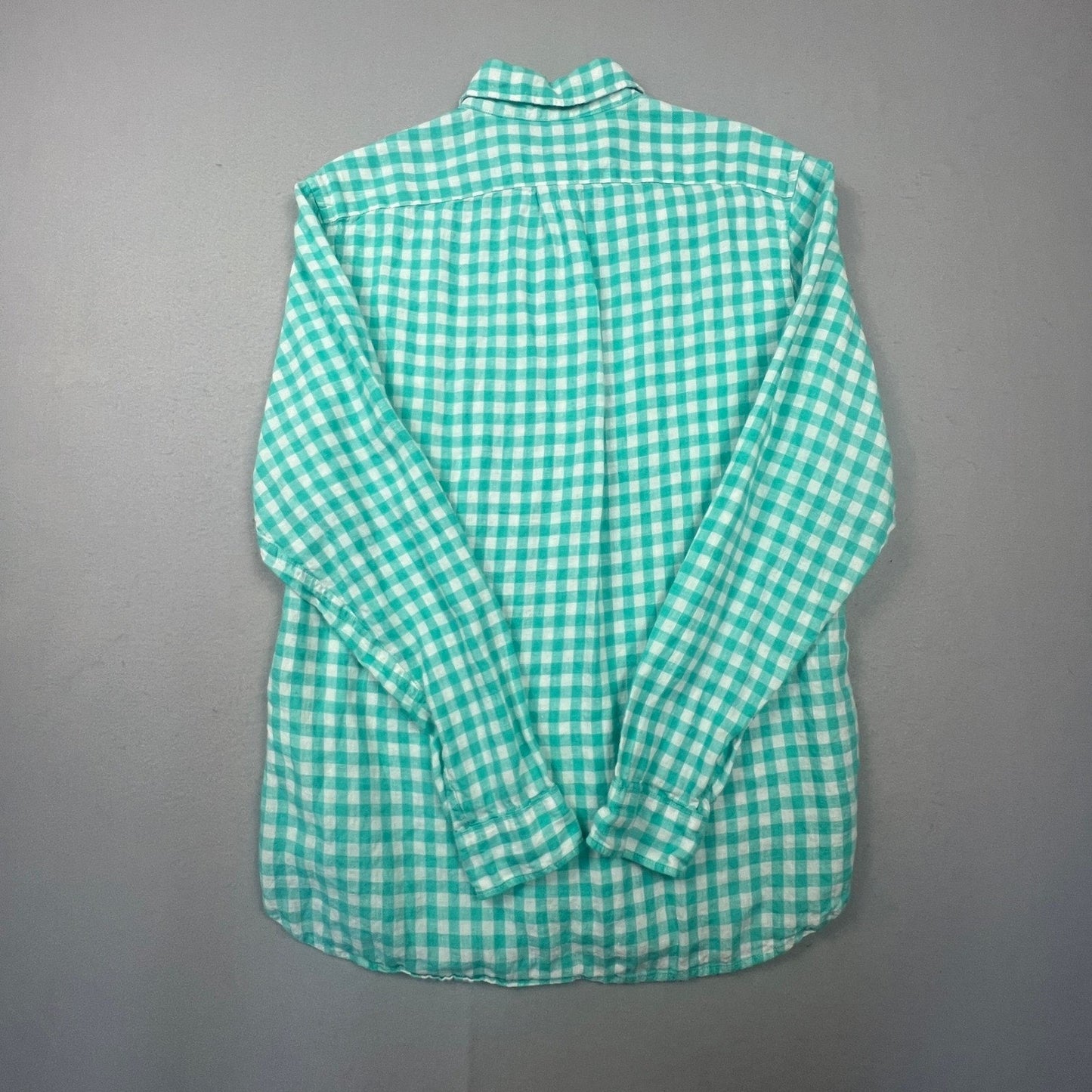 J.Crew Button Down Mens M Gingham Baird McNutt Irish Linen Classic Fit Shirt