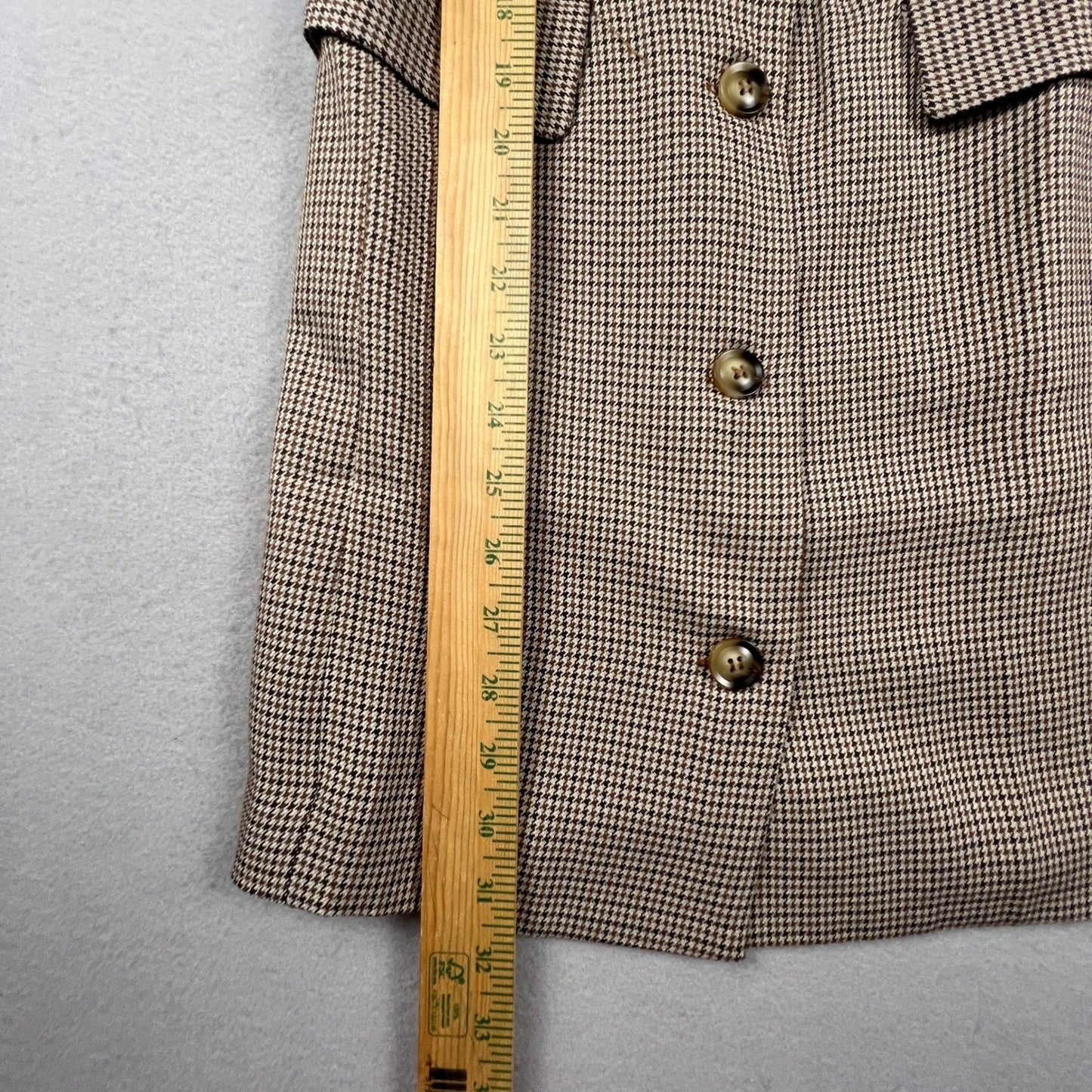 Houndstooth Vest Mini Dress XS Brown Button Front Dark Academia THELIFESTYLEDCO