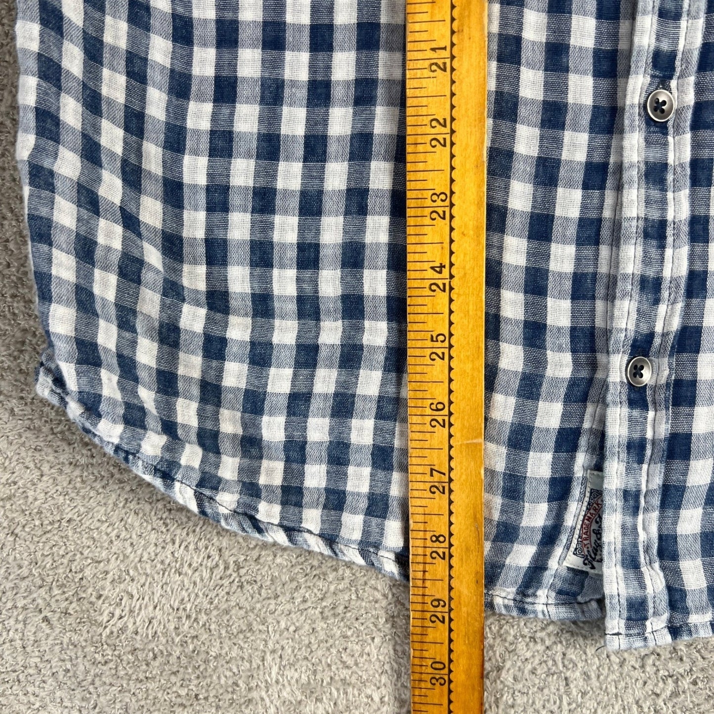 Flag & Anthem Button Down Shirt Men's Medium Gingham Check Long Sleeve