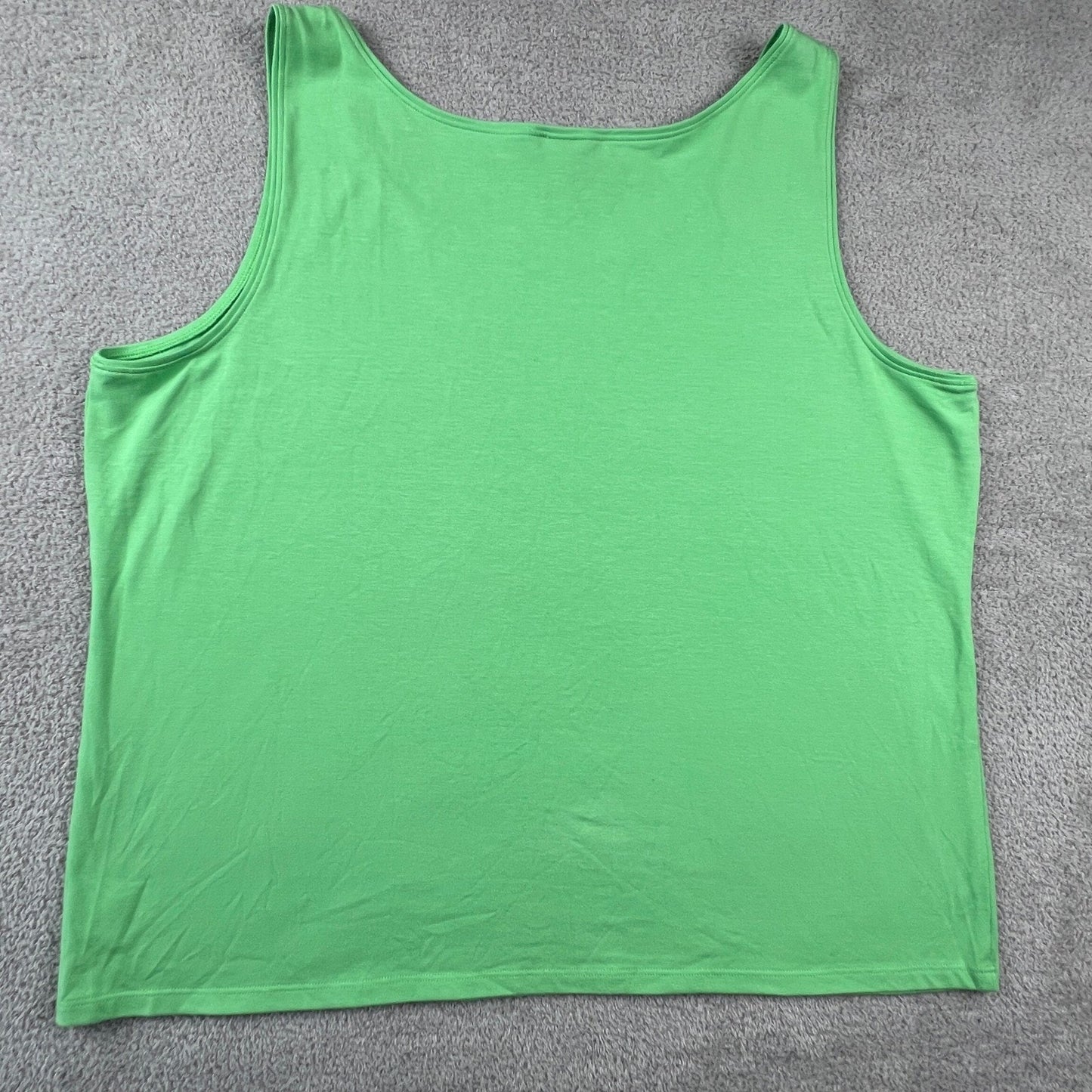 Eileen Fisher Tank Top Women 1X Green Excellent Cotton Lycra Scoop Neck