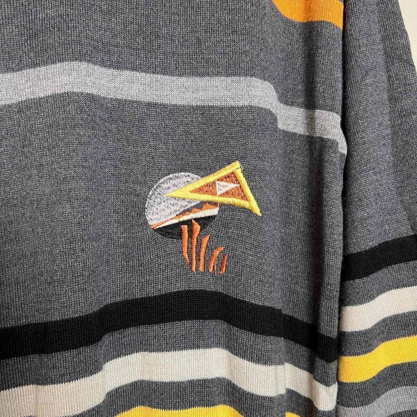 VTG Y2K 80s Lucia Sweater Women's Medium Striped Knit Colorful Funky Retro