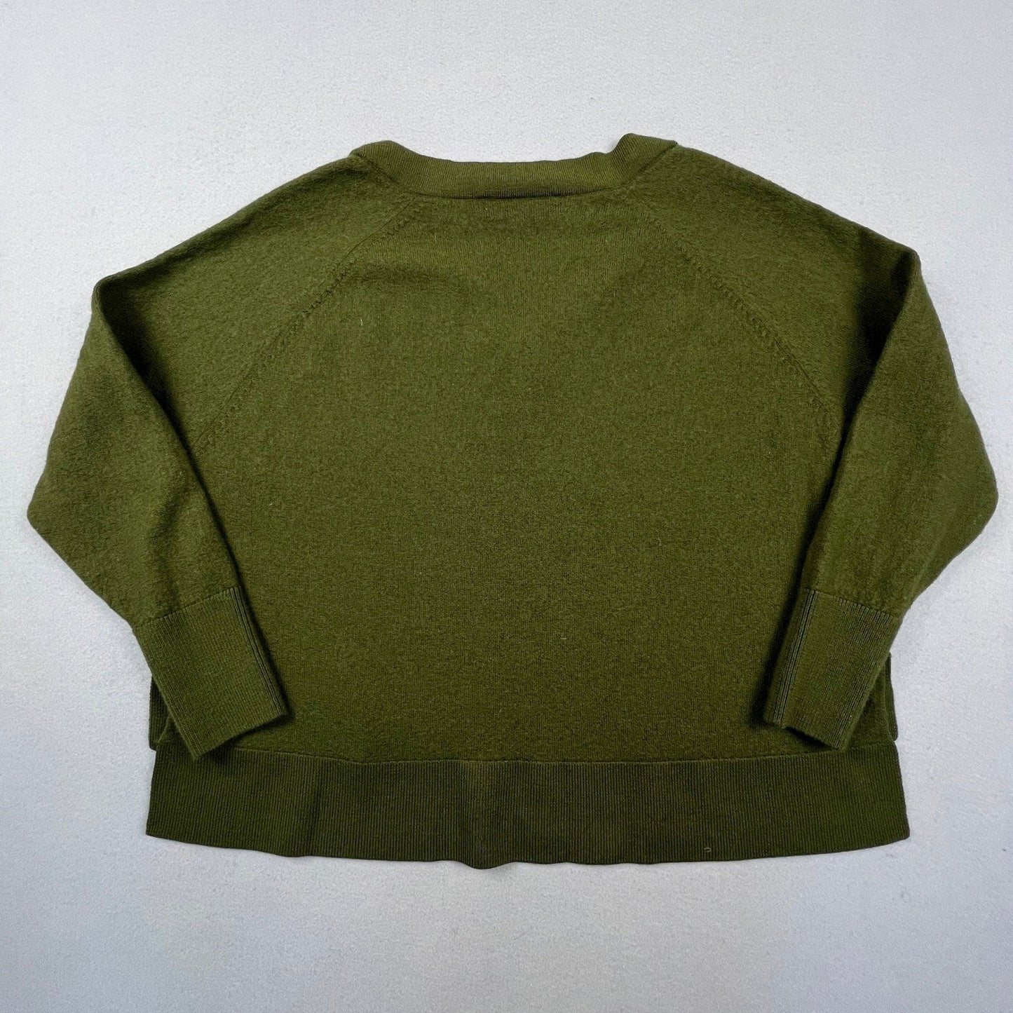 Anthropologie Sweater 100% Merino Wool Womens XS Tiered Hem Knit Minimalist