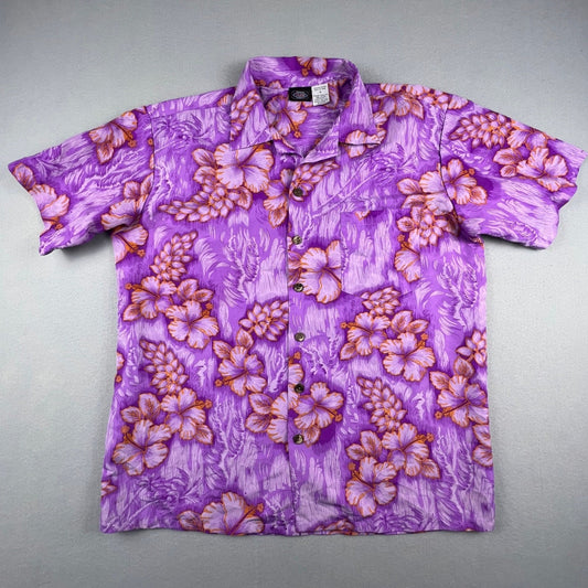 Maui Trading Company Hawaiian Shirt Mens Large Hibiscus Floral Aloha Beach