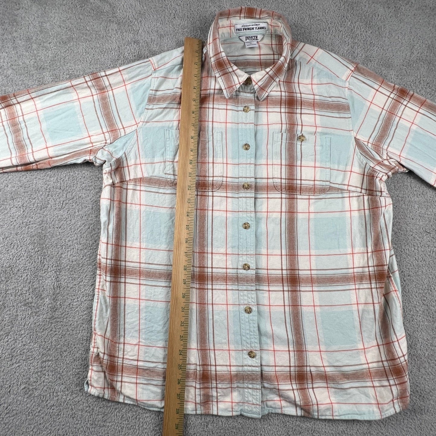 Duluth Trading Co Flannel Shirt Womens XL Lumberjack Grunge Free Swingin Outdoor