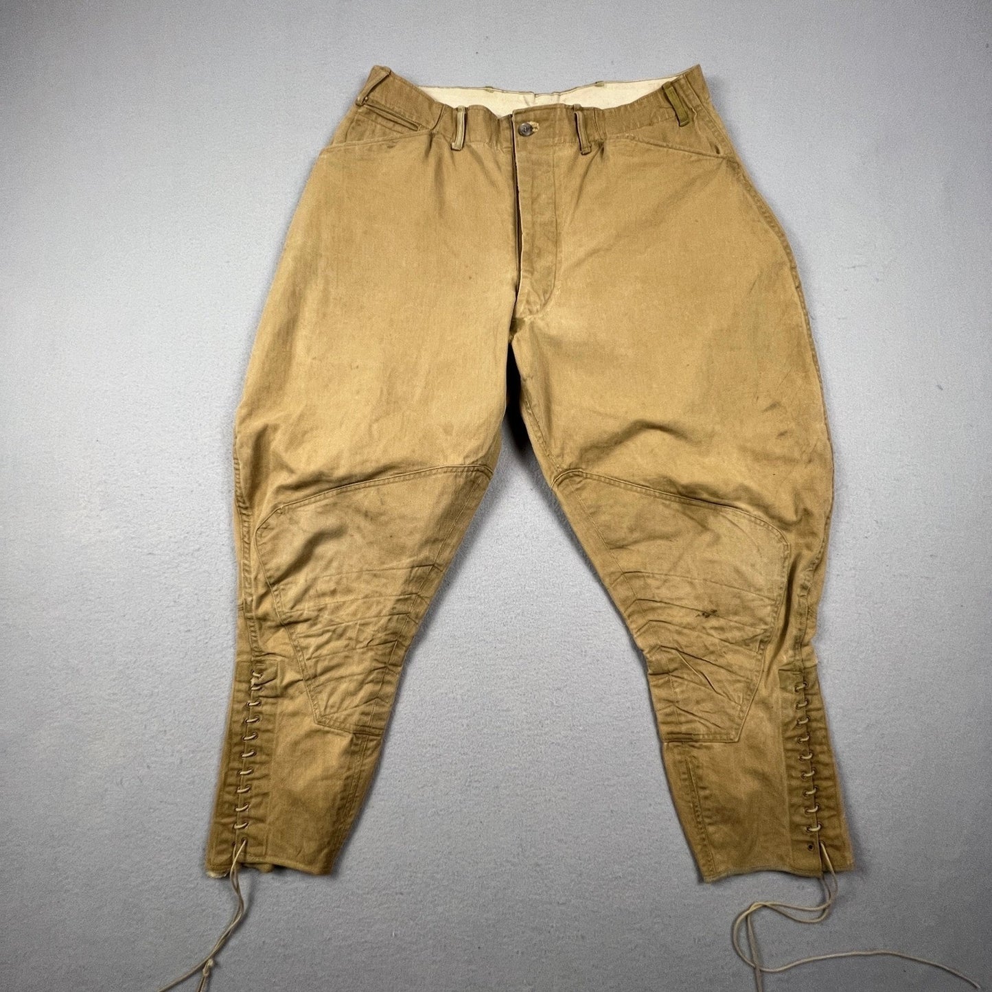 WWI Era US Army Style Khaki Riding Breeches Cavalry Jodhpurs VTG Military Pants