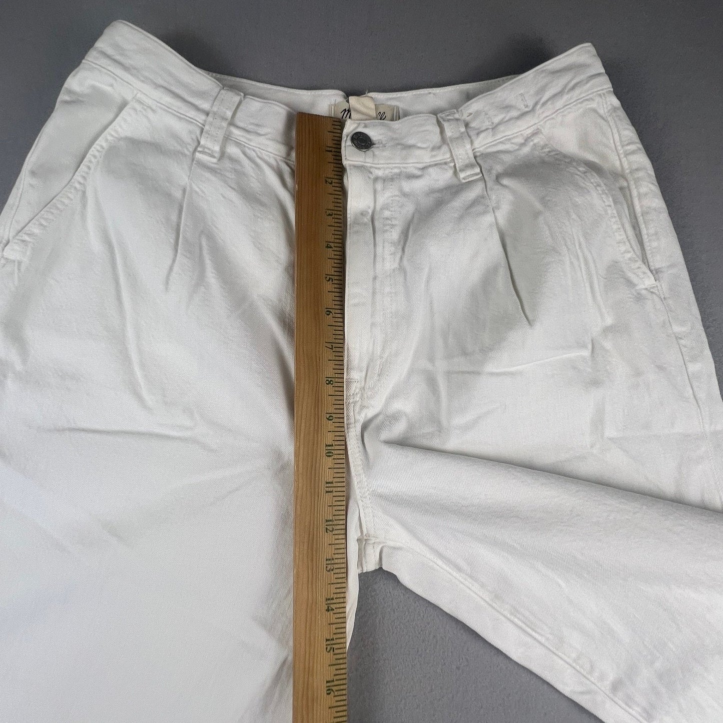 Madewell Harlow Wide-Leg Jean Womens 30 White Pleated High Rise Minimalist Boho