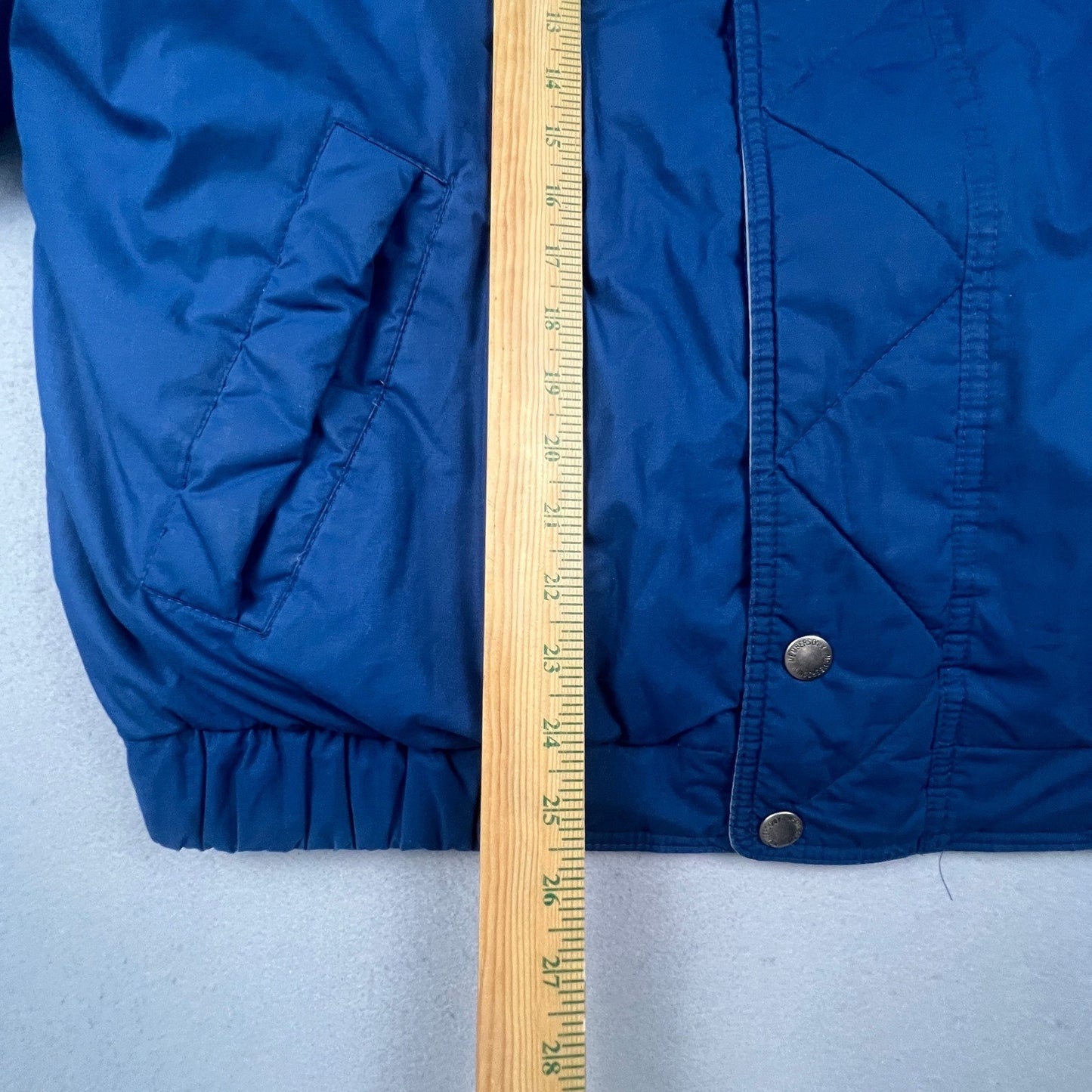Members Only Down Puffer Jacket Mens XL Blue Vintage 80s Elbow Patches Ski Coat