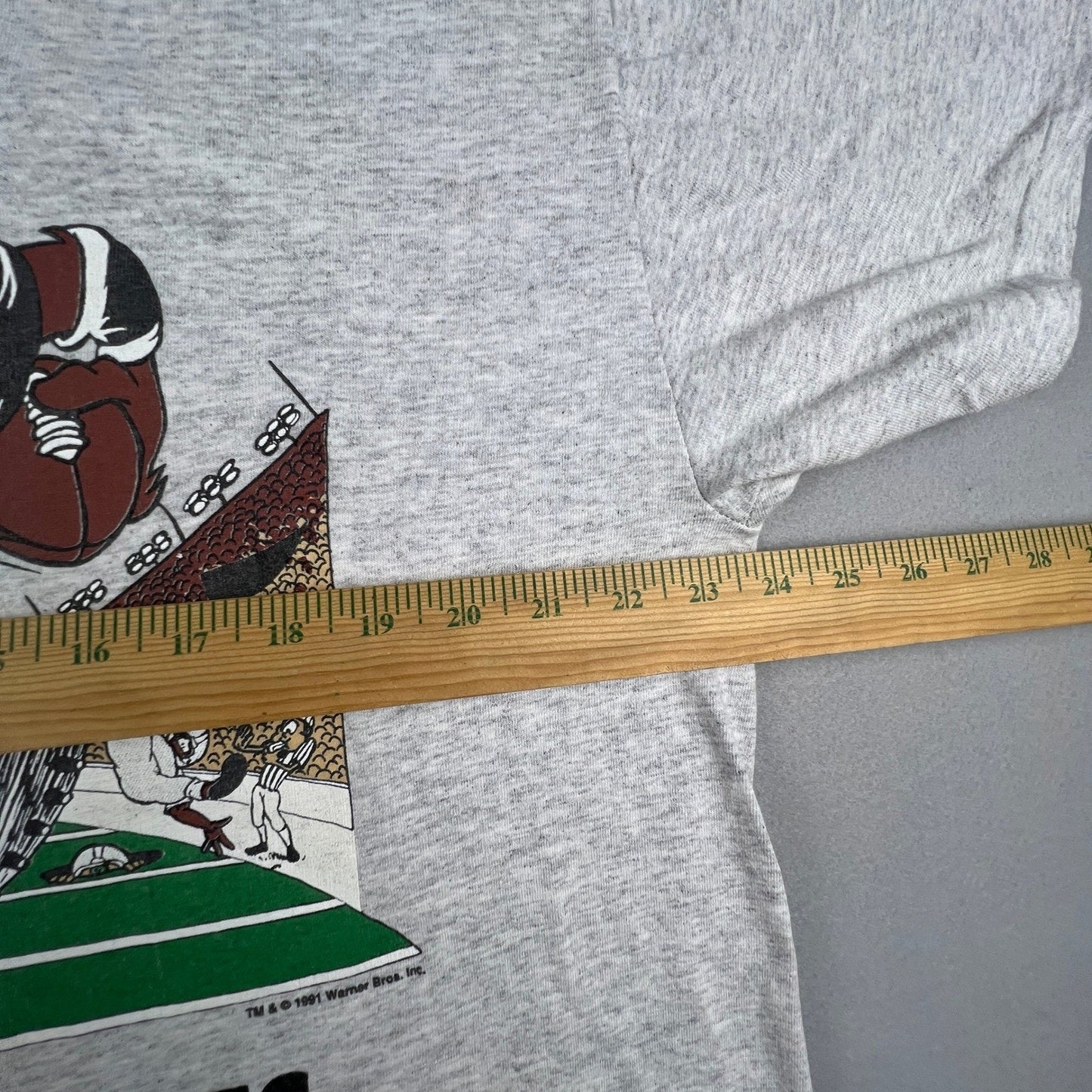 VTG Artex T Shirt Mens XL 1991 Taz Eagan Wildcats Football Looney Tunes Tazmania