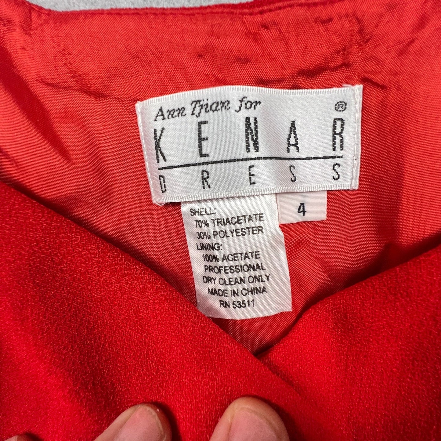 NWT VTG 90s Kenar Jumpsuit Set Women 4 Red 2 Piece Vest Pants Rhinestone