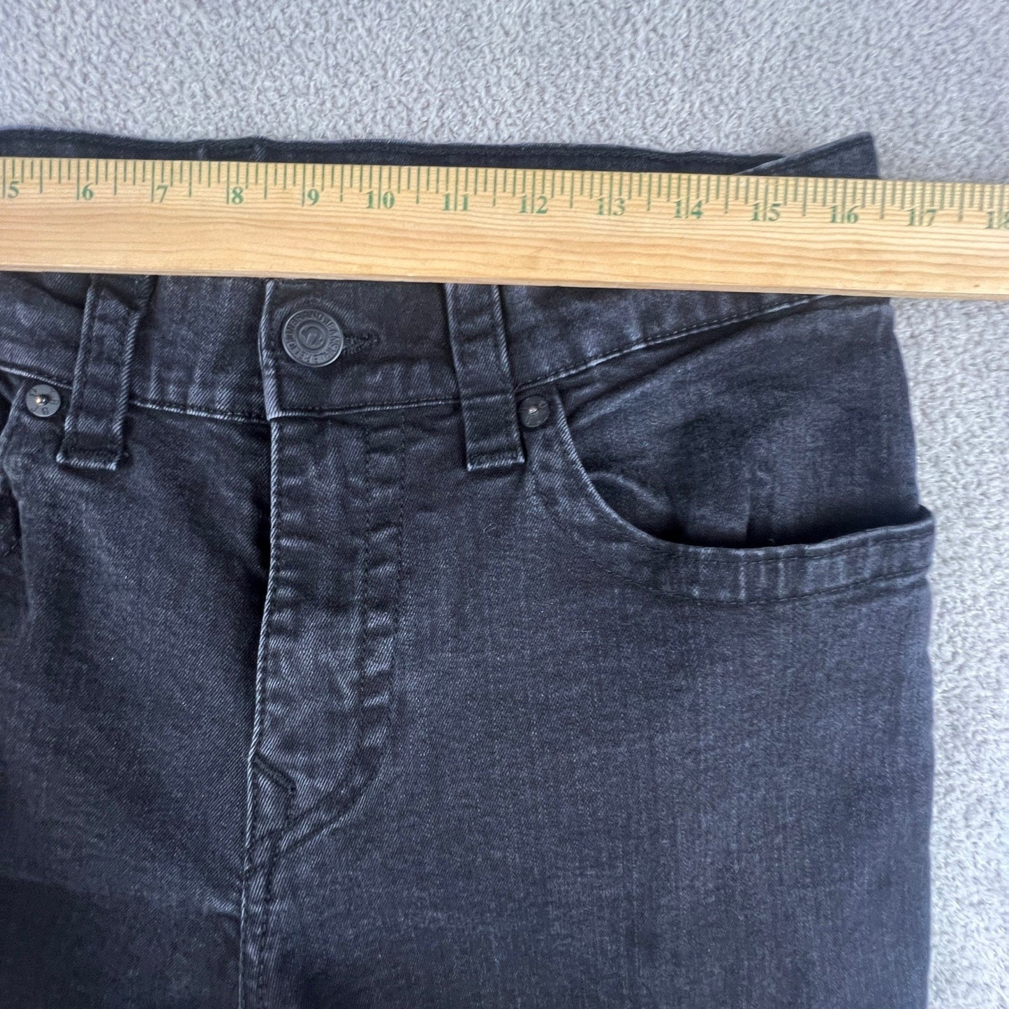 True Religion Skinny Jeans Mens Size 33 Rocco Flap Faded Black
