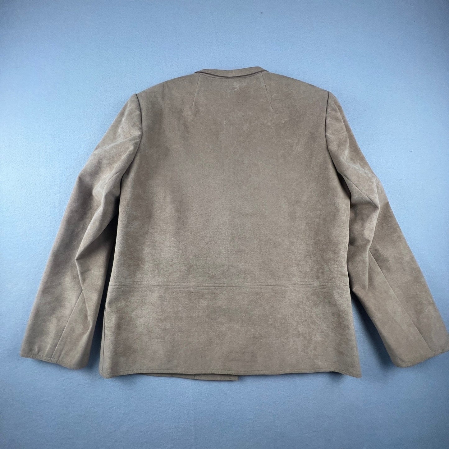 Vintage Ultrasuede Blazer Women Medium Tan Professional Baron Peters Luxury
