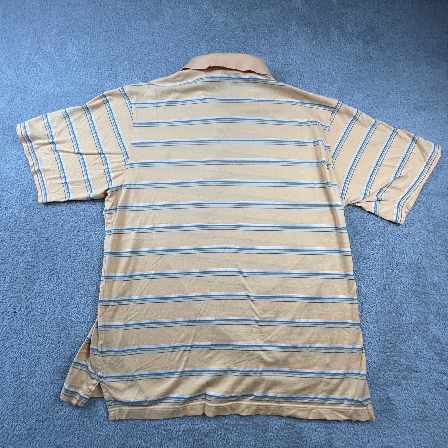 Martin Timeless As The Game Polo Shirt Mens XL Pima Cotton Striped Orange Cactus