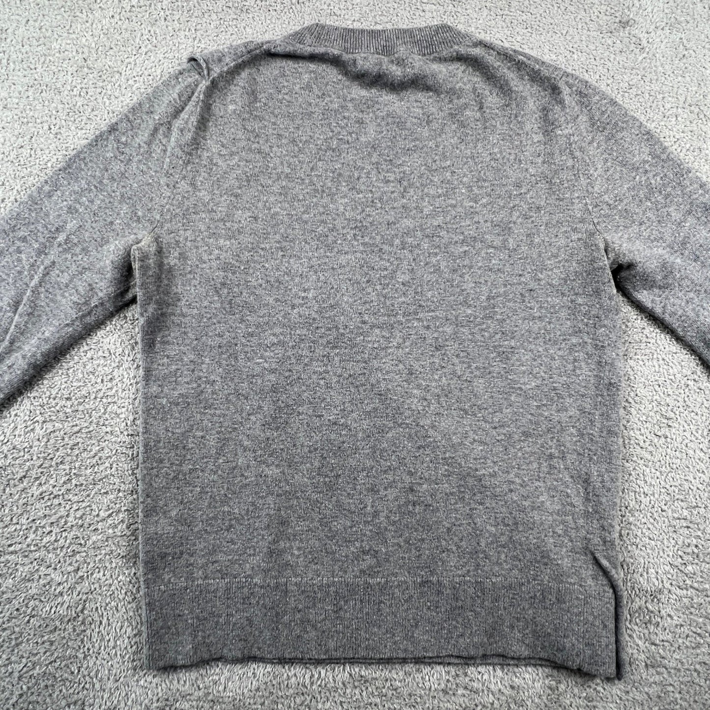 J.Crew Mercantile Women's Crew Neck Sweater Small Gray Ruffle Front Wool Blend