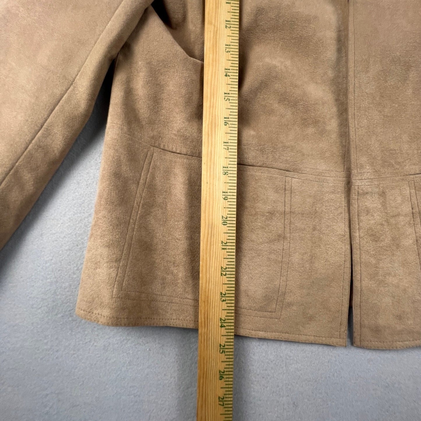 Vintage Ultrasuede Blazer Women Medium Tan Professional Baron Peters Luxury