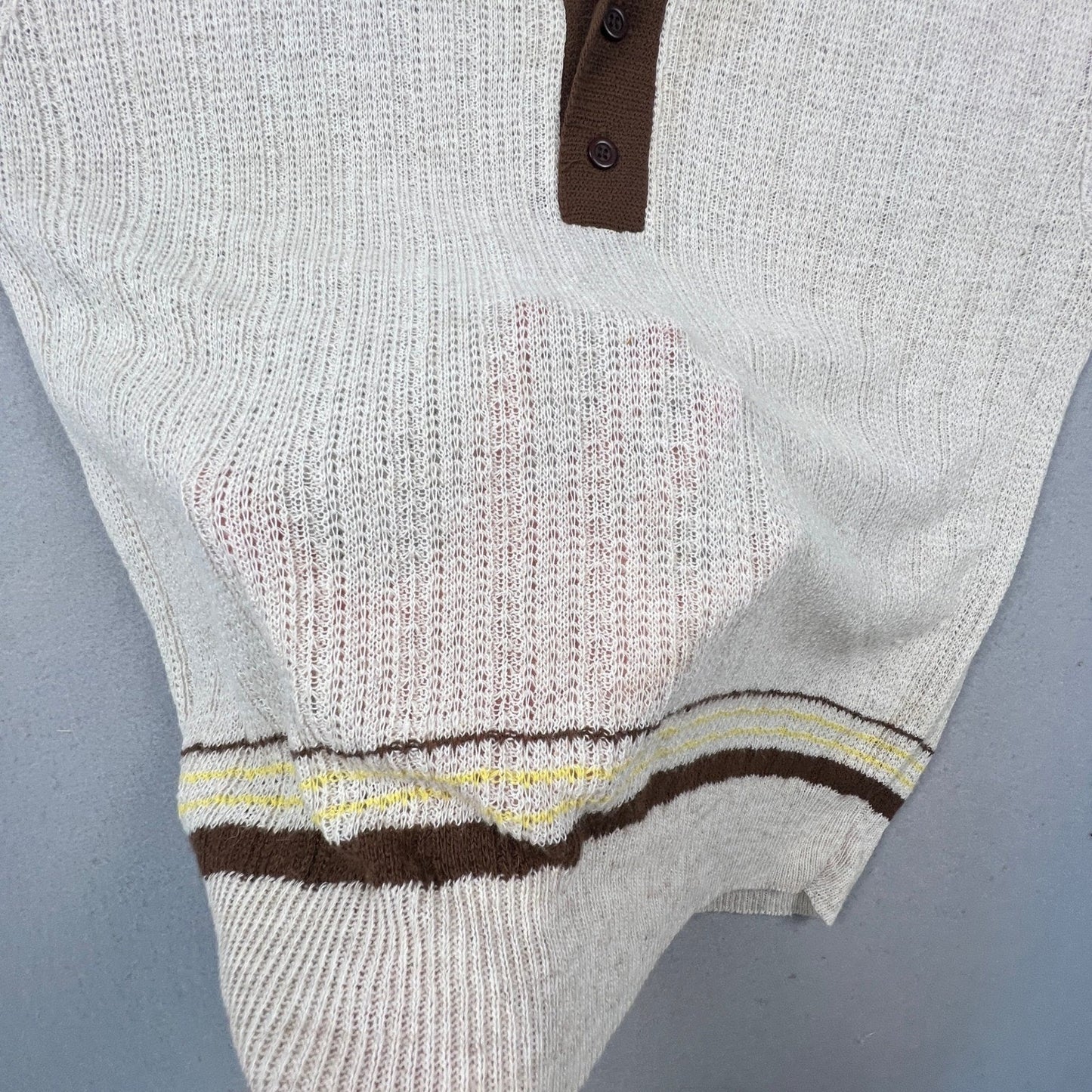 Forge Ltd Munsingwear Knit Polo Mens XL Paper Thin Linen Blend Vintage Retro