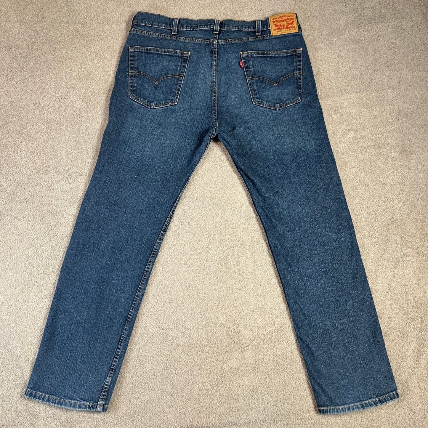 Levi's 505 Jeans Men's W40 L32 Blue Wash Denim Straight Leg Levi Strauss Y2K